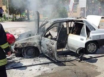 حریق خودرو قاچاق سوخت در کرمان