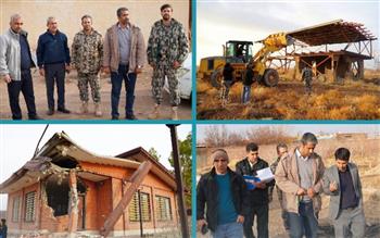 اجرای احکام قضایی رفع تصرف از اراضی دولتی و ملی در منطقه هفت‌باغ علوی